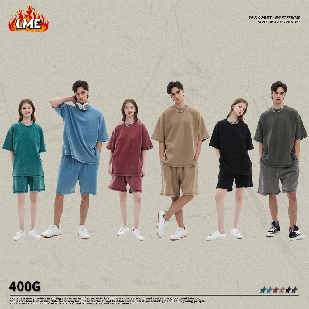

Новая летняя модная хлопковая футболка пике 400GSM Heavyweight, винтажная футболка с круглым вырезом и заниженными плечами в стиле батик, большая футболка для мужчин