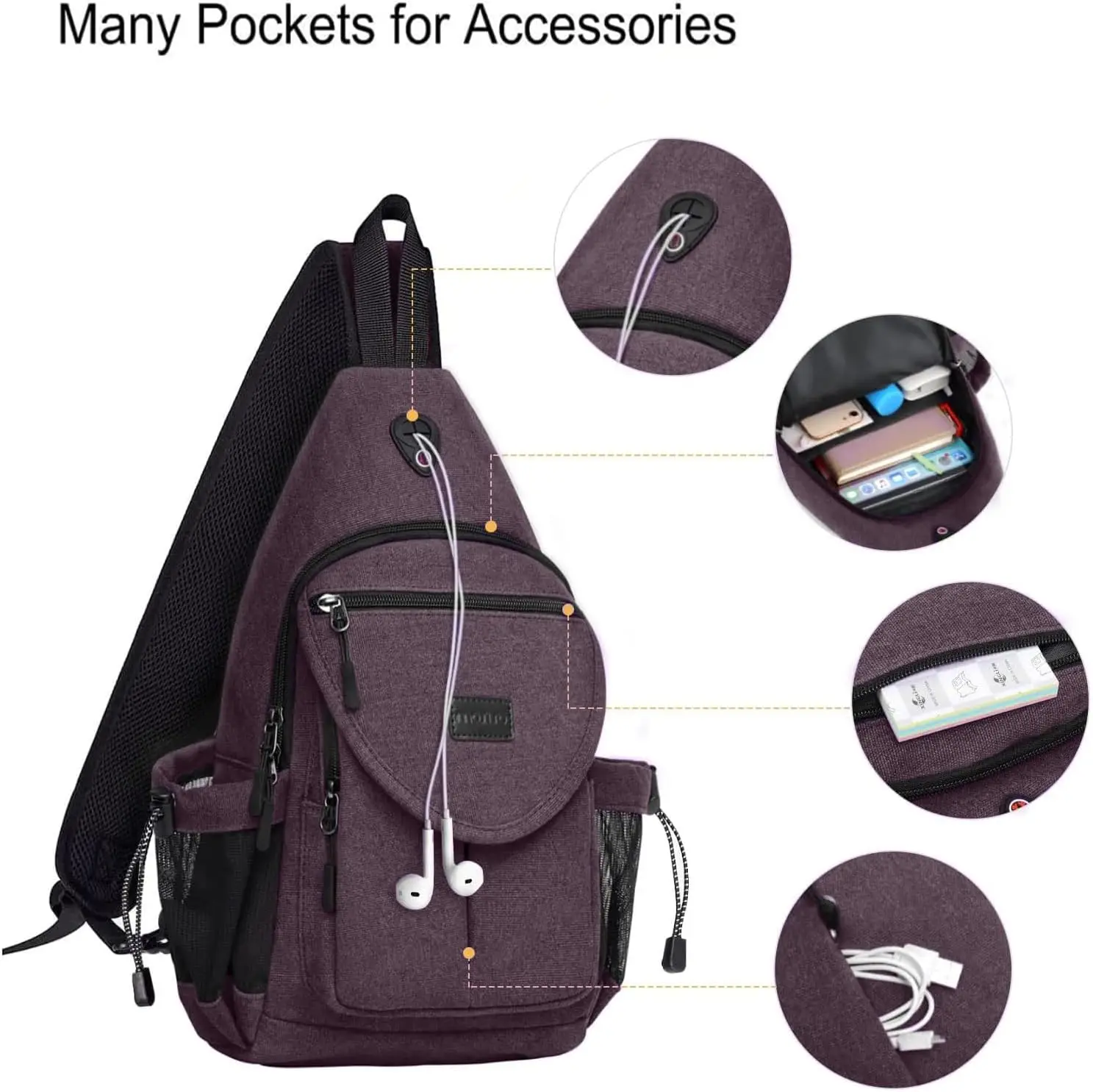 Chest Bag Sling Backpack Fashion Crossbody Shoulder Bag Men 2024 Casual Cross bag Business Women Backpack Cycling Sports Daypack