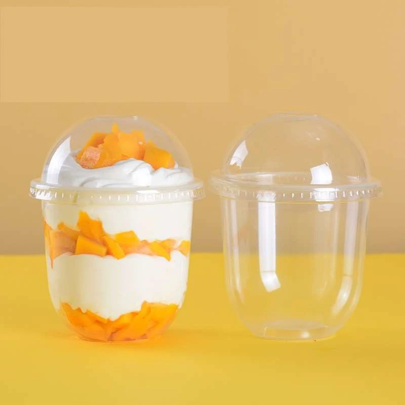 

50pcs 360ML Disposable Mousse Cake Cup with Lid Transparent Plastic Pudding Jelly Dessert Yogurt Cups Party Favors Packaging