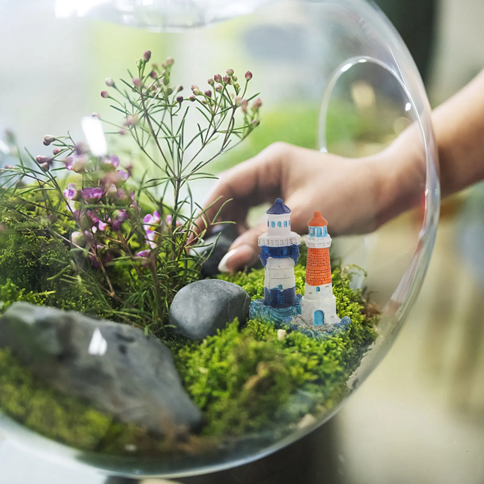 

4Pcs Mini Lighthouse Ornaments Creative Decorations for Pot Plants Moss Landscapes and Terrariums Lighthouse Ornament