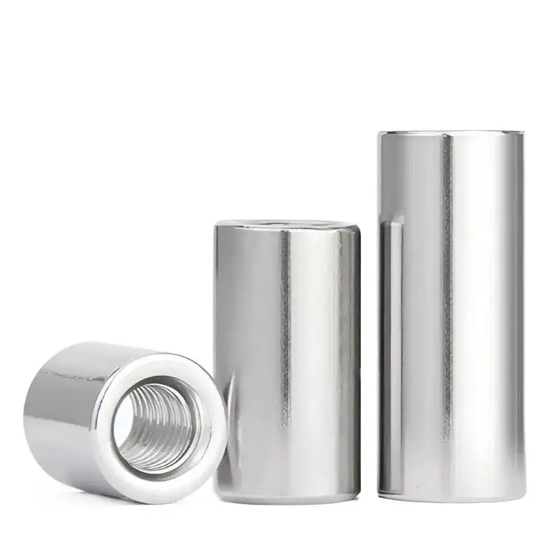 M2 M2.5 304 Stainless Steel Round Coupling Nuts Long Extension Joint Connectors / Threaded Sleeve Nuts DIN6334 Style