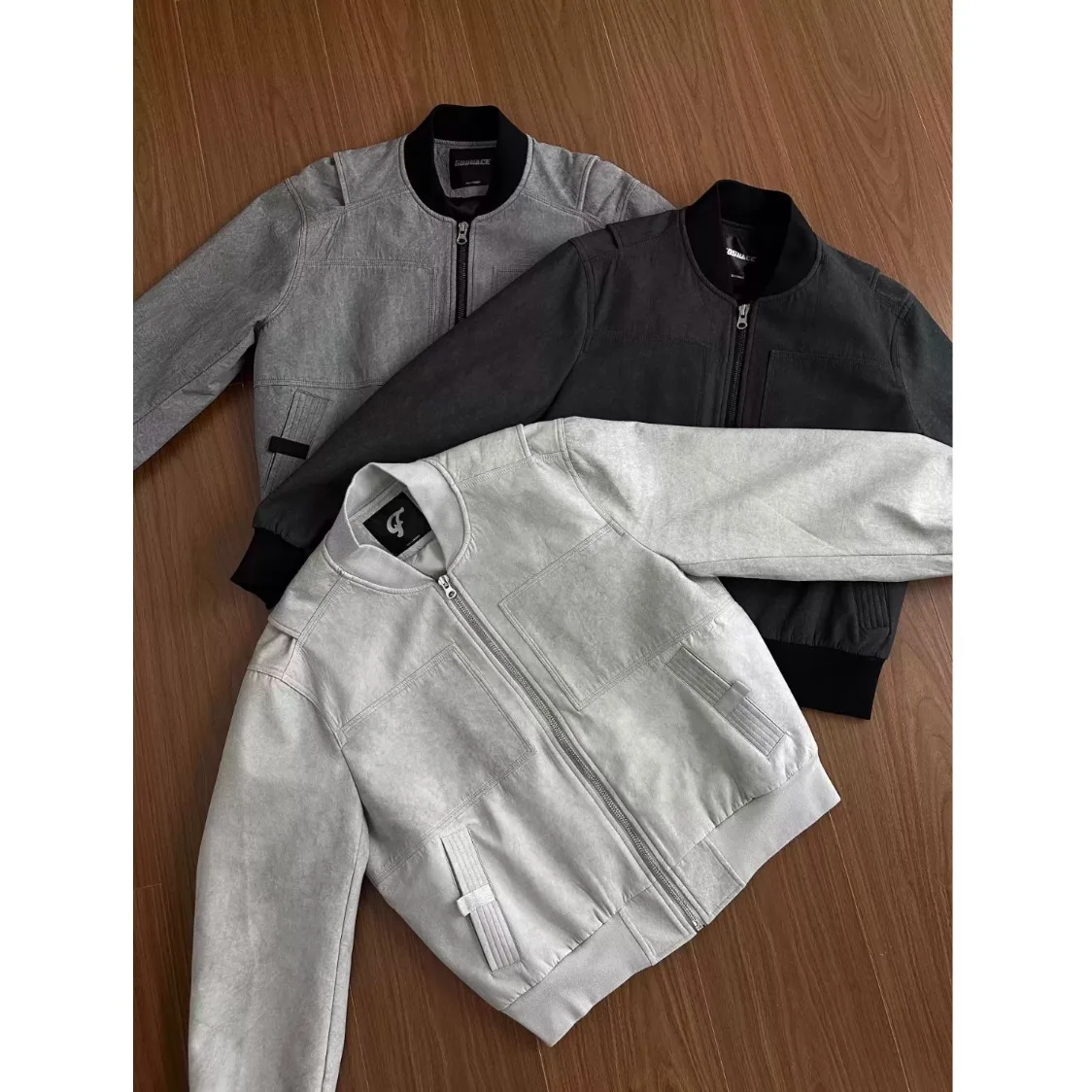 

GOSNACEGOS Short Baseball Collar Jacket Lime Green Unisex Casual Cleanfit Summer Outerwear Polyester Fiber Warmth