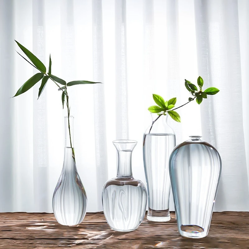 

Japanese glass transparent flower arrangement, small diameter flower arrangement, vase ornament