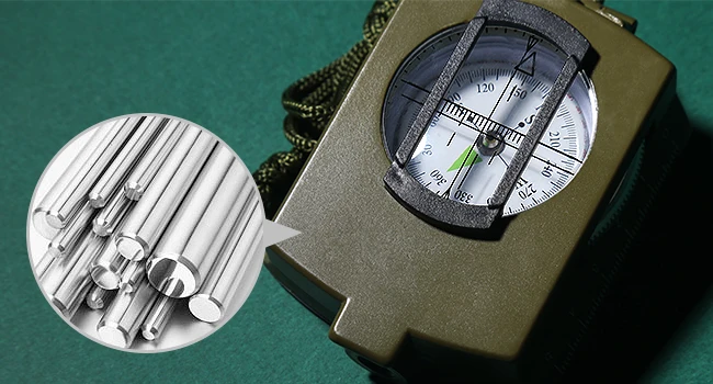 Taktischer Überlebens-Militärkompass aus Metall, professionelle, hochpräzise Zielnavigation, leuchtend, für Outdoor-Wandern, Geologie – Detail 2