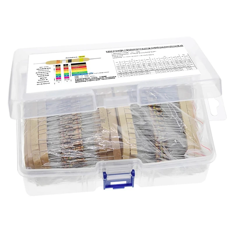 Set di resistori a film di carbonio da 3120 pezzi 1/4W 156 valori di resistenza 20 pezzi ciascuno 1 ohm-10M 5% 0.25W