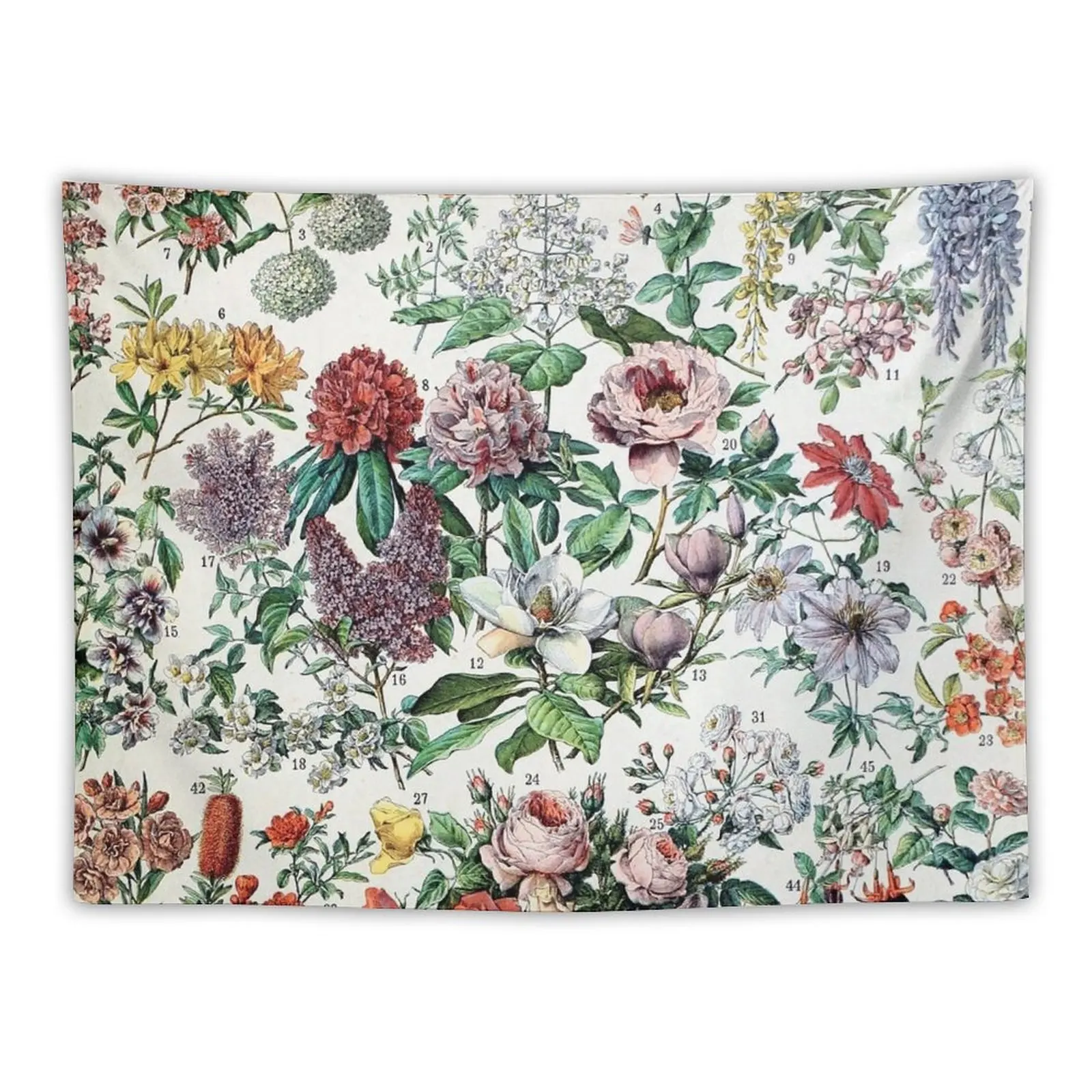 

New Adolphe Millot - Fleurs C - French vintage poster Tapestry Custom Tapestry Decor For Bedroom