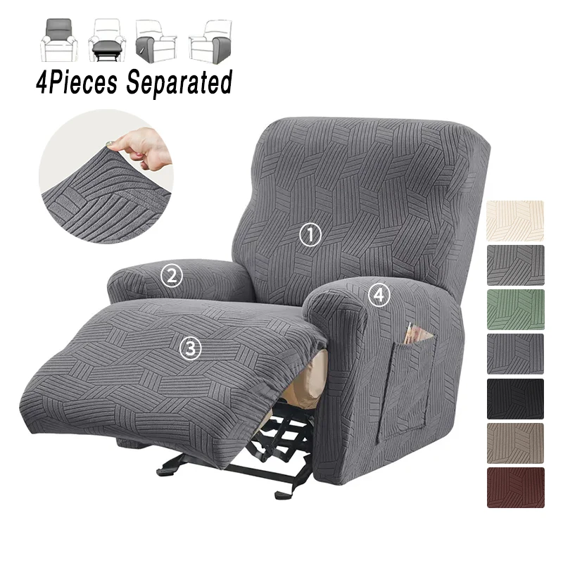 Jacquard Split Recliner Sofa Cover Elastic Anti-dirty Relax Armchair Chair Cover 1 Seater Removable Slipcover for Living Room