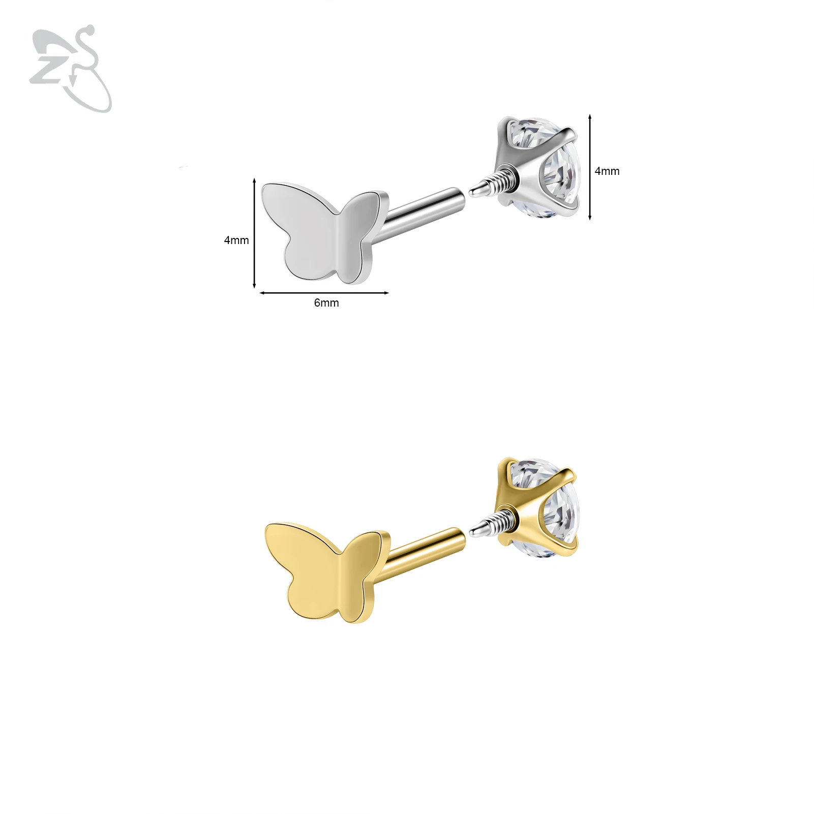 16G/18G Stainless Steel Labret Lip Ring Internal Thread