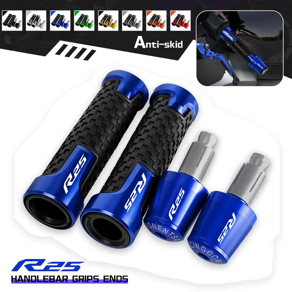 

FOR YAMAHA YZFR25 YZF-R25 R25 2013-2015 2016 2017 2018 Motorcycle Accessories 7/8" 22mm Handlebar Hand Grips Handle Bar End Cap