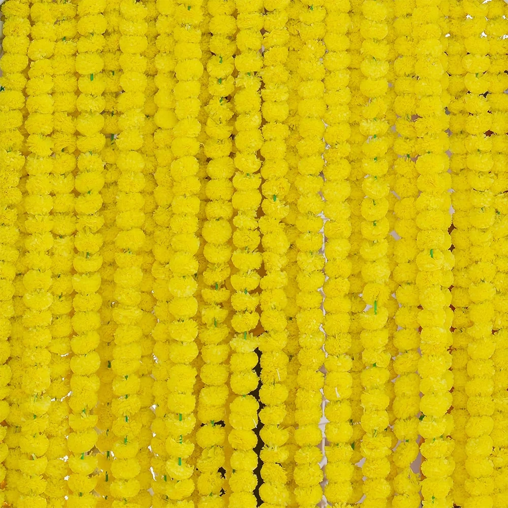 1 Stück Künstliche Ringelblumen-Girlande 1,5M für Party-Diwali-Dekoration Lange Stränge Ringelblumen Hochzeits- und Weihnachtsdekoration – Detail 2