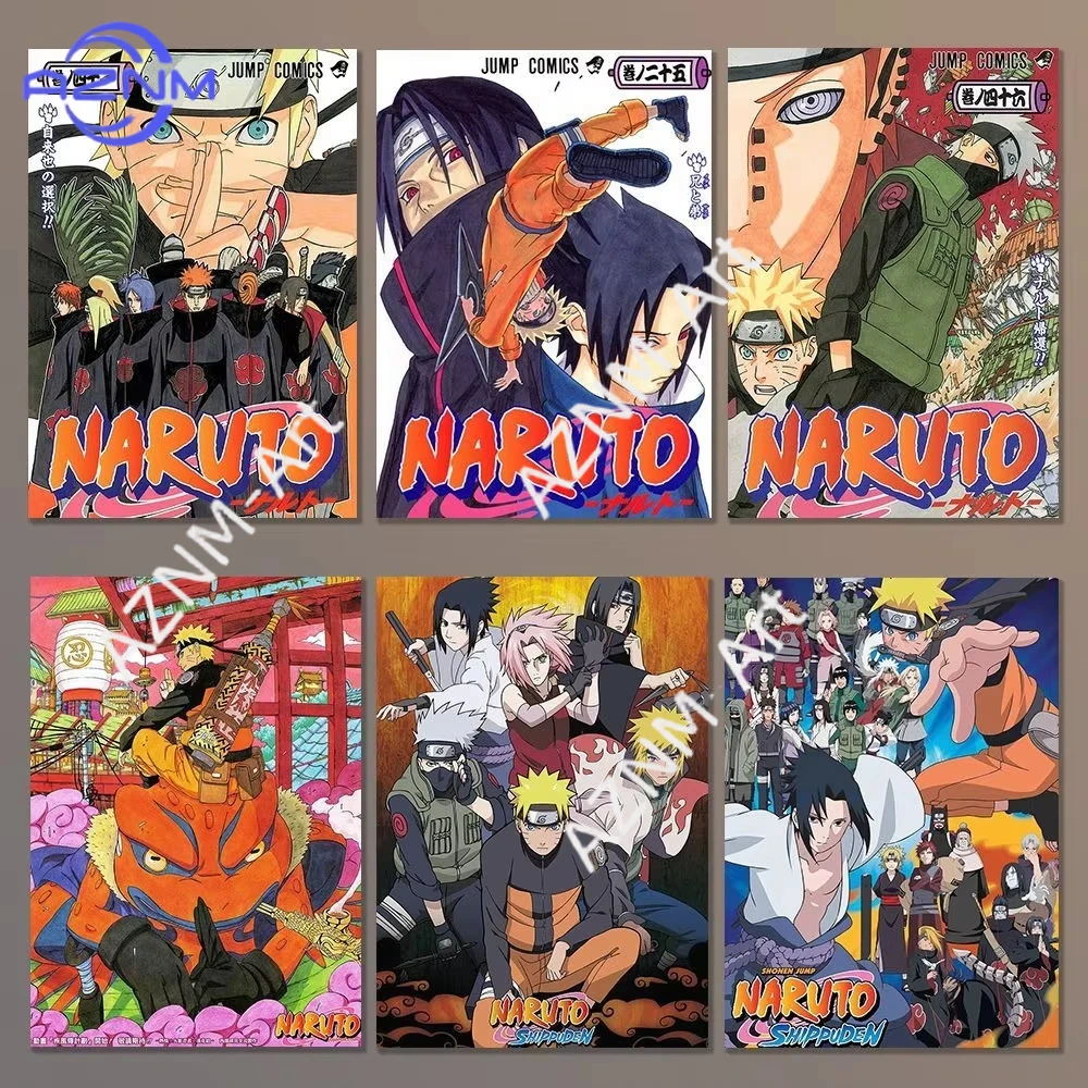 1pc Anime Peripheral Naruto Canvas Frameless Poster Room Wall Dormitory Background Home Decoration