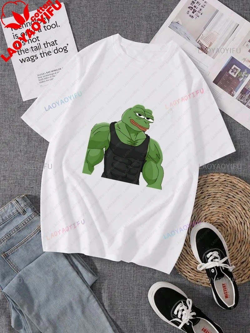 PepetheFrog- Fun "Sad Frog" To Cure Depressed Mood, Pepe Frog- Printed Shirt Unisque Casual Short Sleeve Loose Cotton T-shirt