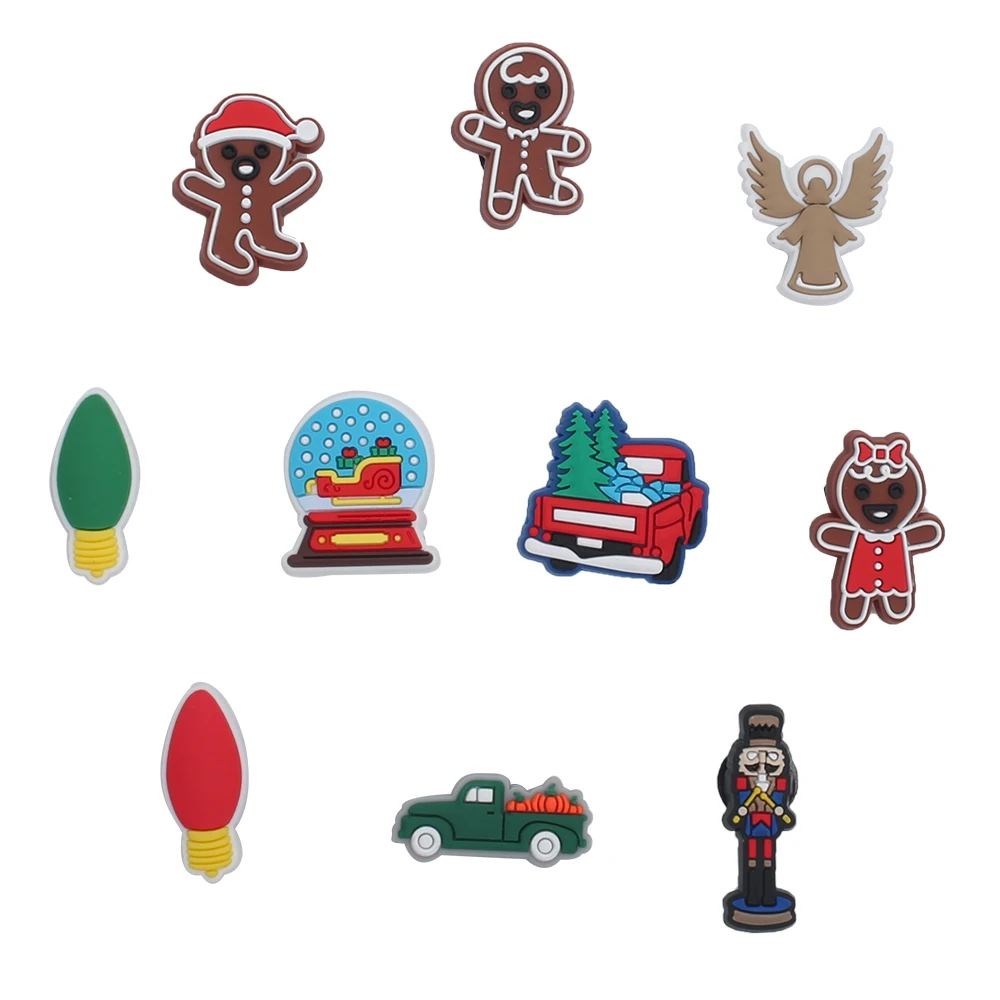 Christmas Cookies 10-100PCS Shoe Charms For Sandals,Shoe Decoration Accessories Shoe Pins Great Gift For Men Wom