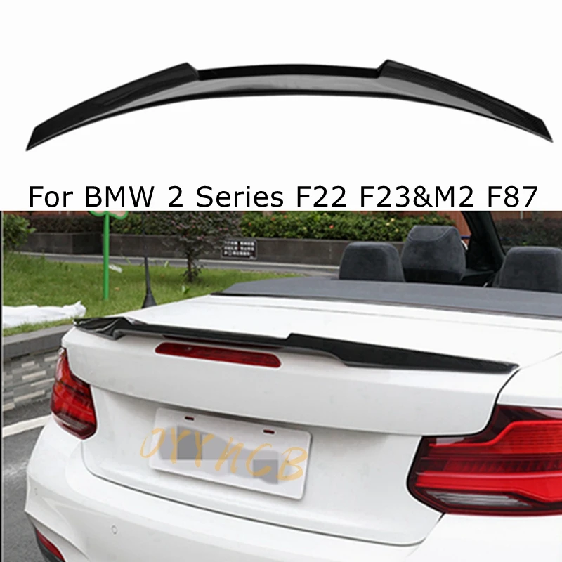 FOR BMW 2 Series F22 F23&M2 F87 M4 Style Carbon Fiber Rear Spoiler Trunk Wing 2014-2020 FRP Gloss Black Forged Carbon