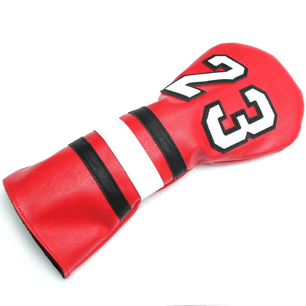 Red PU Leather 23 Golf Club Headcover Golf 460CC Driver Fariway Wood Hybird Cover