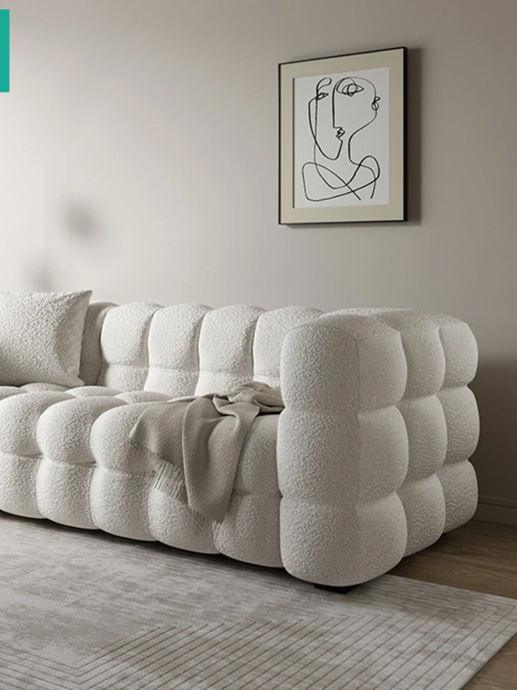 

Lambswool Sofa Italian Living Room about Modern Small Apartment Technology Fabric Sofa