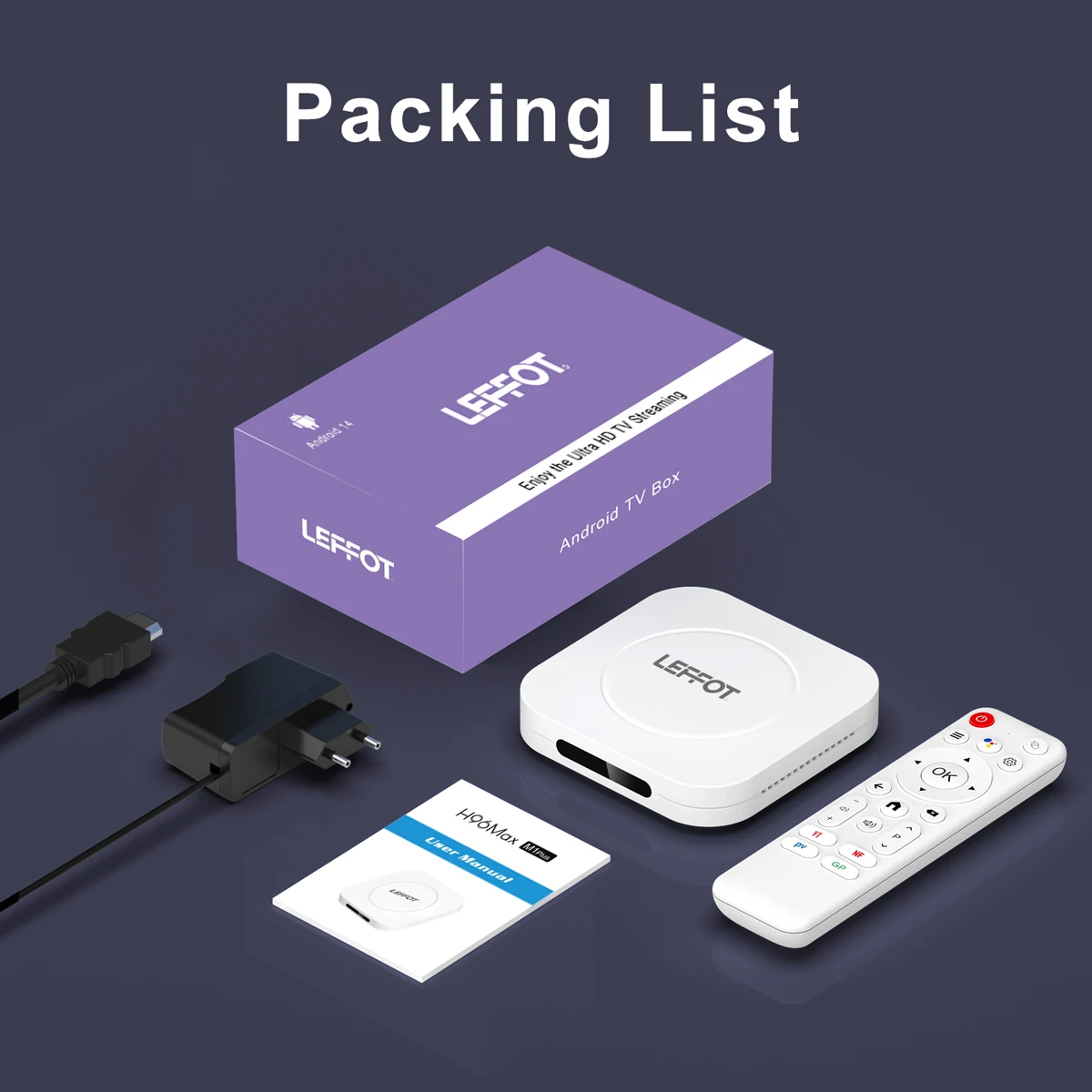 LEFFOT M1Plus TV Box Wifi6 BT5.4 4K@60fps 8K Google Media Playe IPTV Set Top Box Android14.0 Rockchip RK3528 Smart TV Box