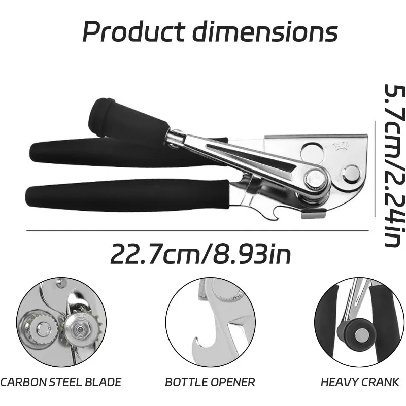 Multifunktionaler Professioneller Manueller Dosenöffner aus Edelstahl, Craft-Bier-Flaschenöffner, Küchen-Gadget