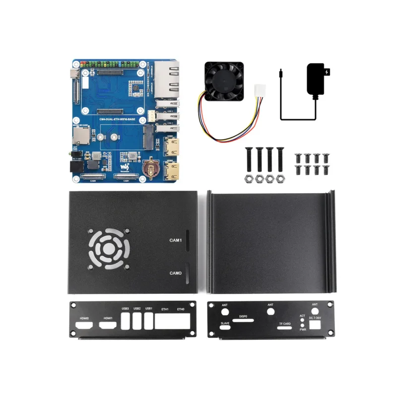 Kit de placa de expansión WiFi Dual Ethernet USB Io para RPI Raspberry Pi Compute Module 4 CM4 Lite, Placa base con