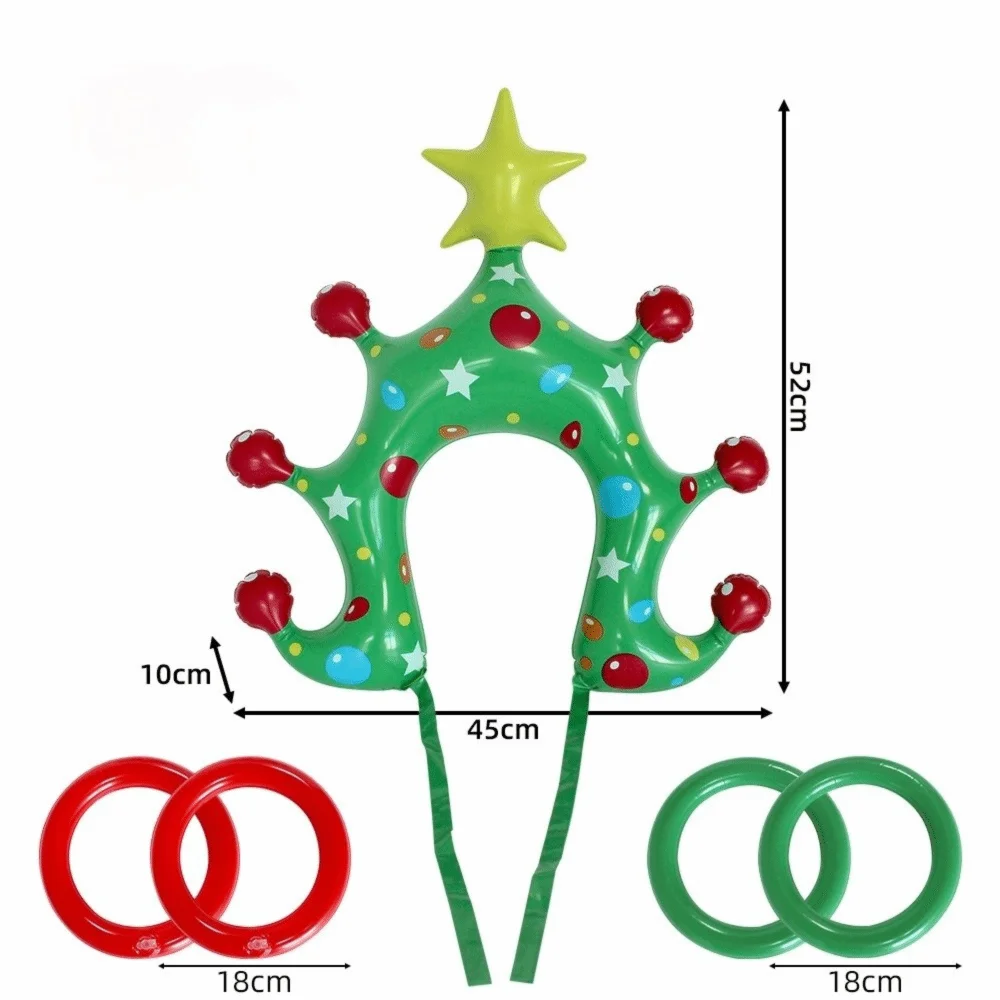 

Новая надувная повязка на голову в виде рождественской елки, карнавальные игры, рождественская тематическая игрушка для метания, набор игр из ПВХ с кольцом на заднем дворе