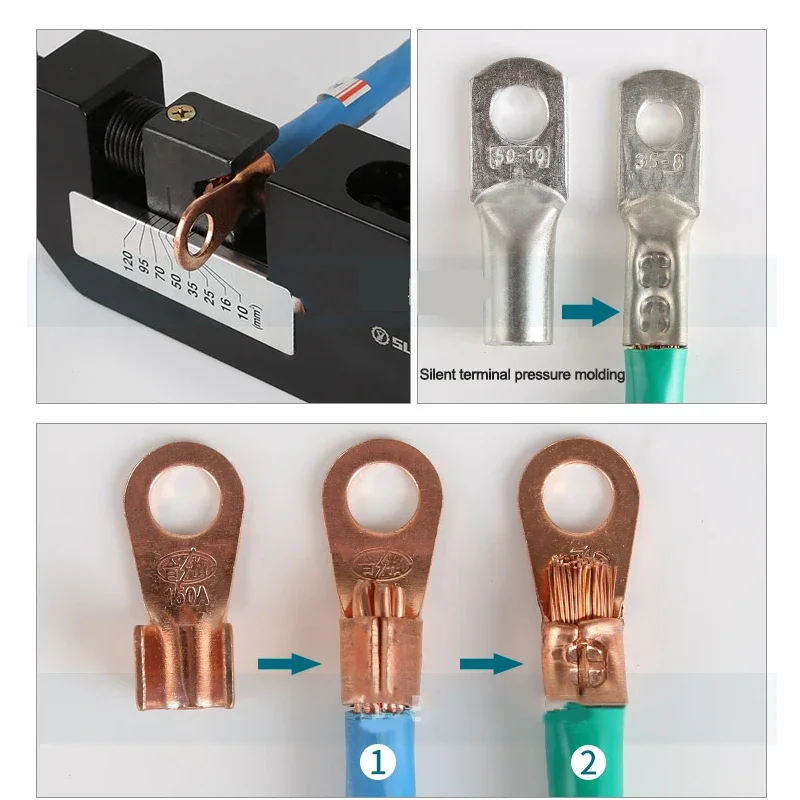 Imagem -04 - Alicate de Friso Portátil Ferramenta de Friso Hidráulica Cabo Fio Terminal Conector Ferramentas Manuais para Mecânico 10-240 Mm2 Crimper Kh230