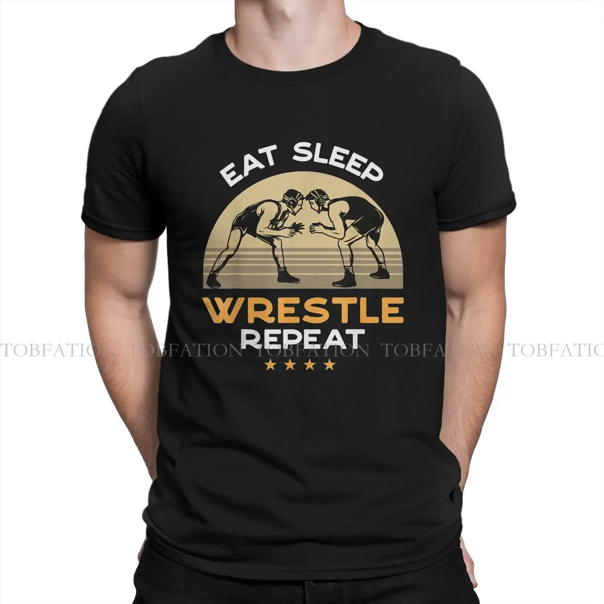 American Freestyle Wrestling Hipster TShirts Wrestling Male Graphic Pure Cotton Tops T Shirt Round Neck Oversized