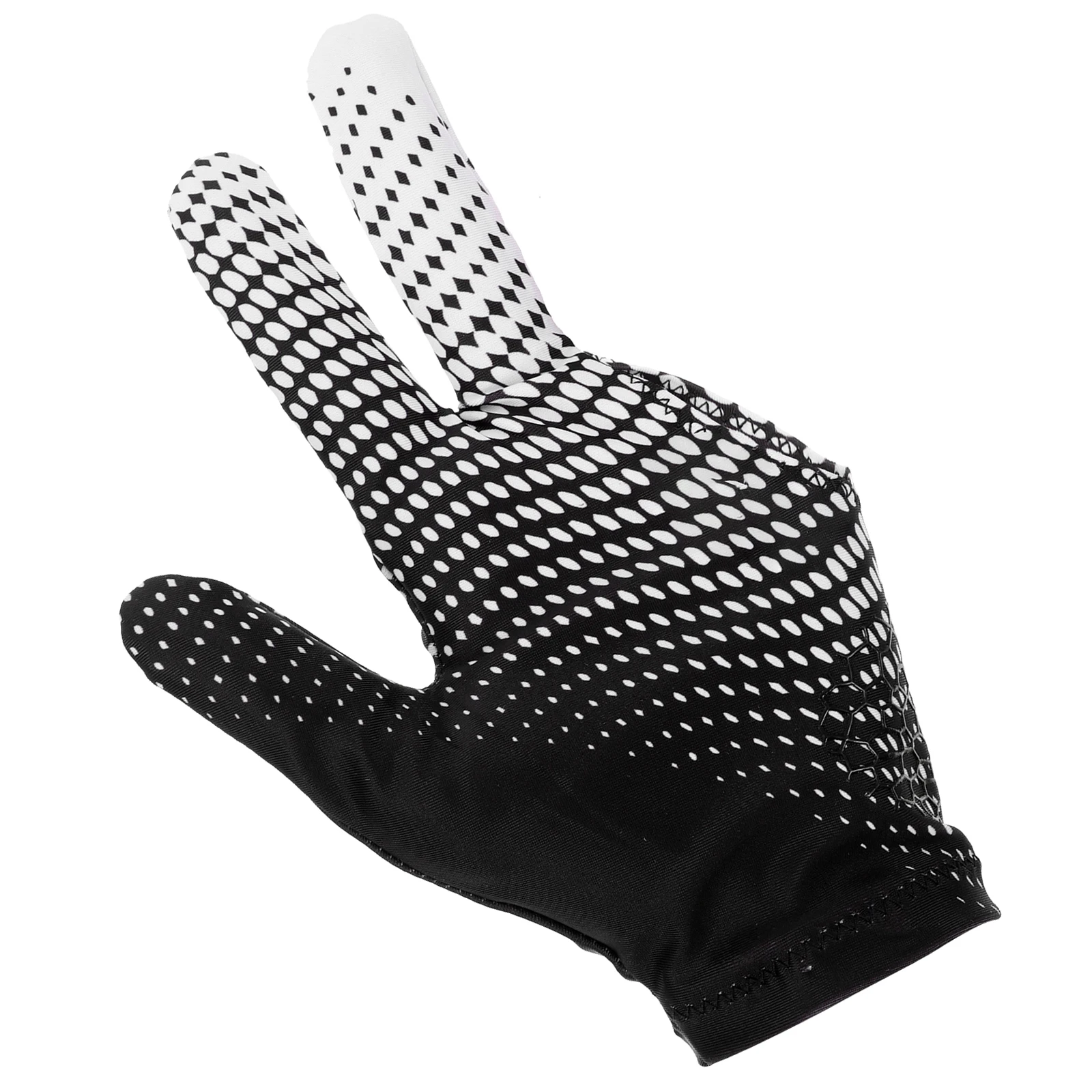 

1pc High Elastic Anti-slip Billiard Gloves for Women Right Hand Three Finger Black Seamless Pool Training Miss (Black and White)