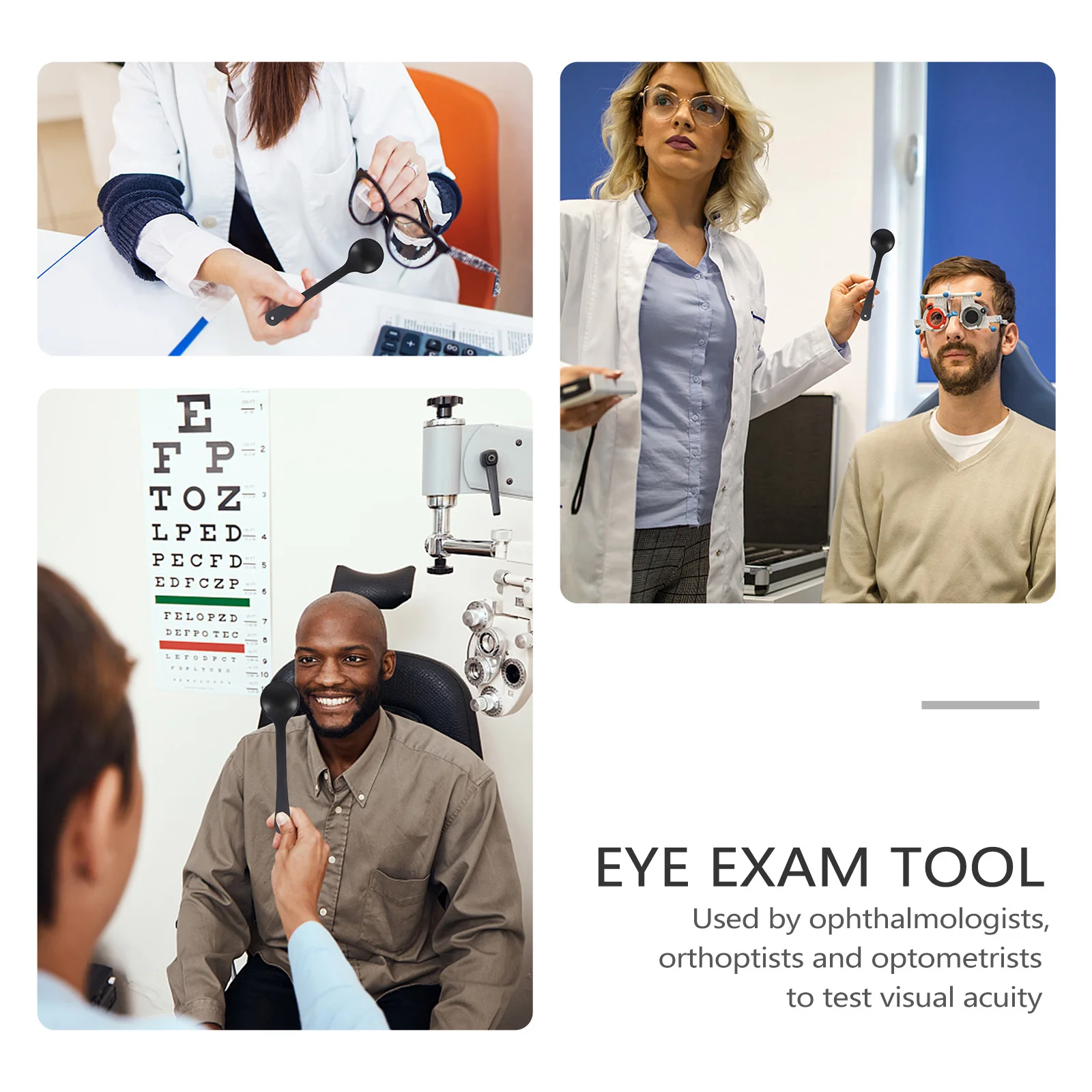 1 قطعة أداة انسداد العين ملعقة بلاستيكية محمولة لاختبار الرؤية امتحان قياس البصر درع المدمجة مستشفى مدرسي استخدام اختبار البصر