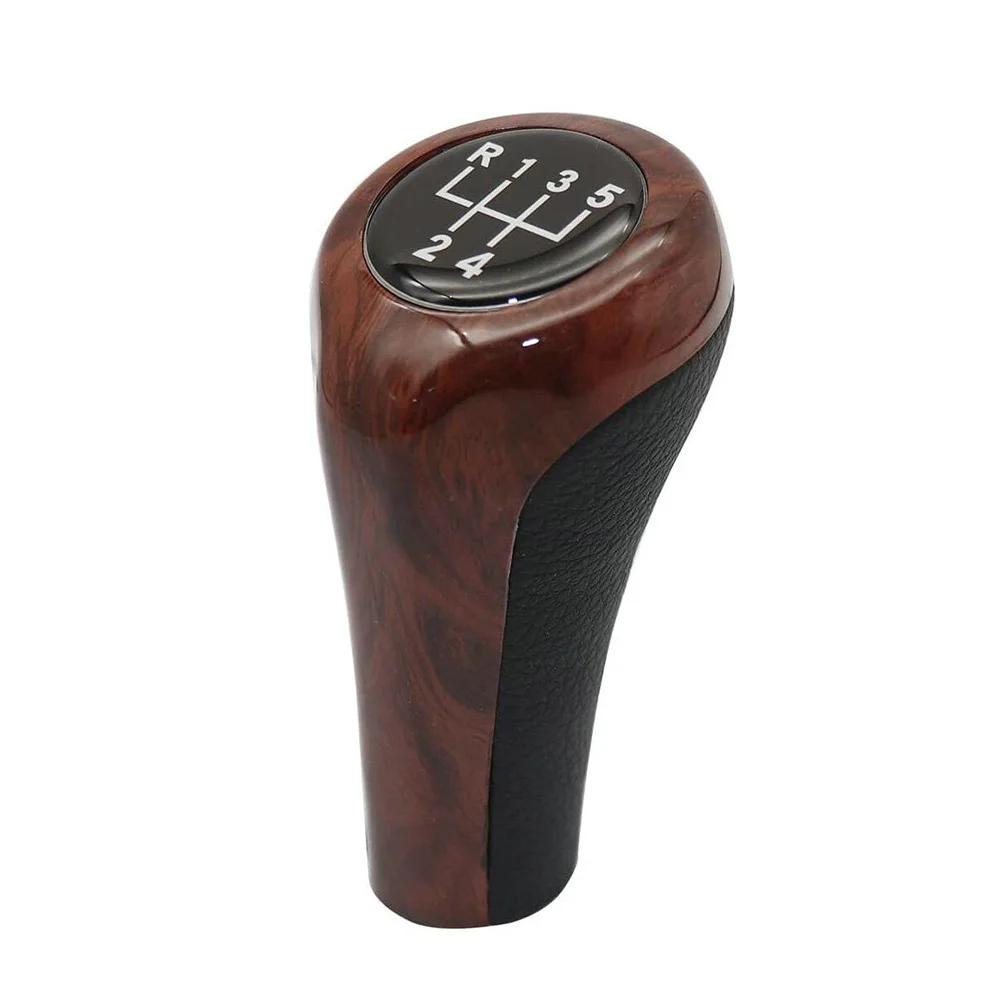 5/6 Speed Gear Shift Knob Wood Grain Leather For BMW E30 E36 E46 E39 E34 Z3 E53 Interior Replacement Parts Gear Shift Knob