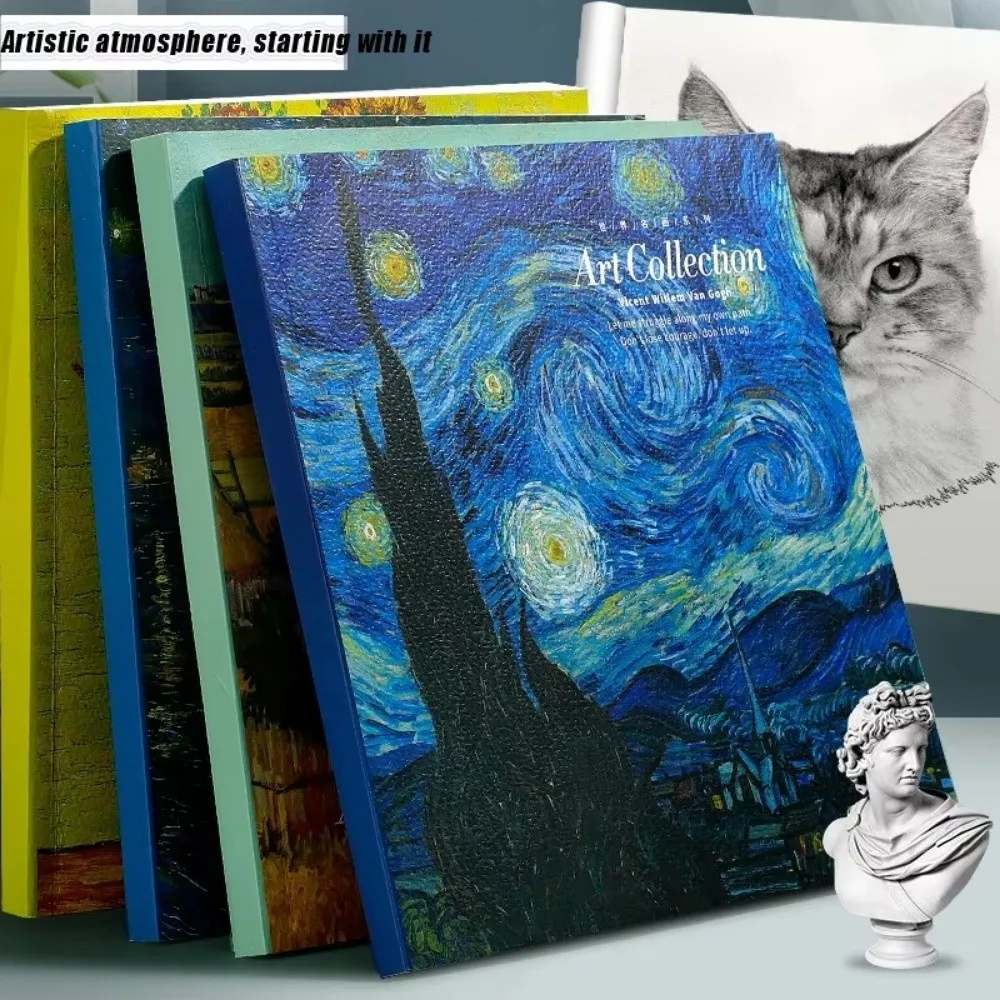 DIY 80 Sheets Blank Sketchbook Thicken Square Oil Painting Book Starry Sky Sketch Pad Sketch Book Stationery Supplies
