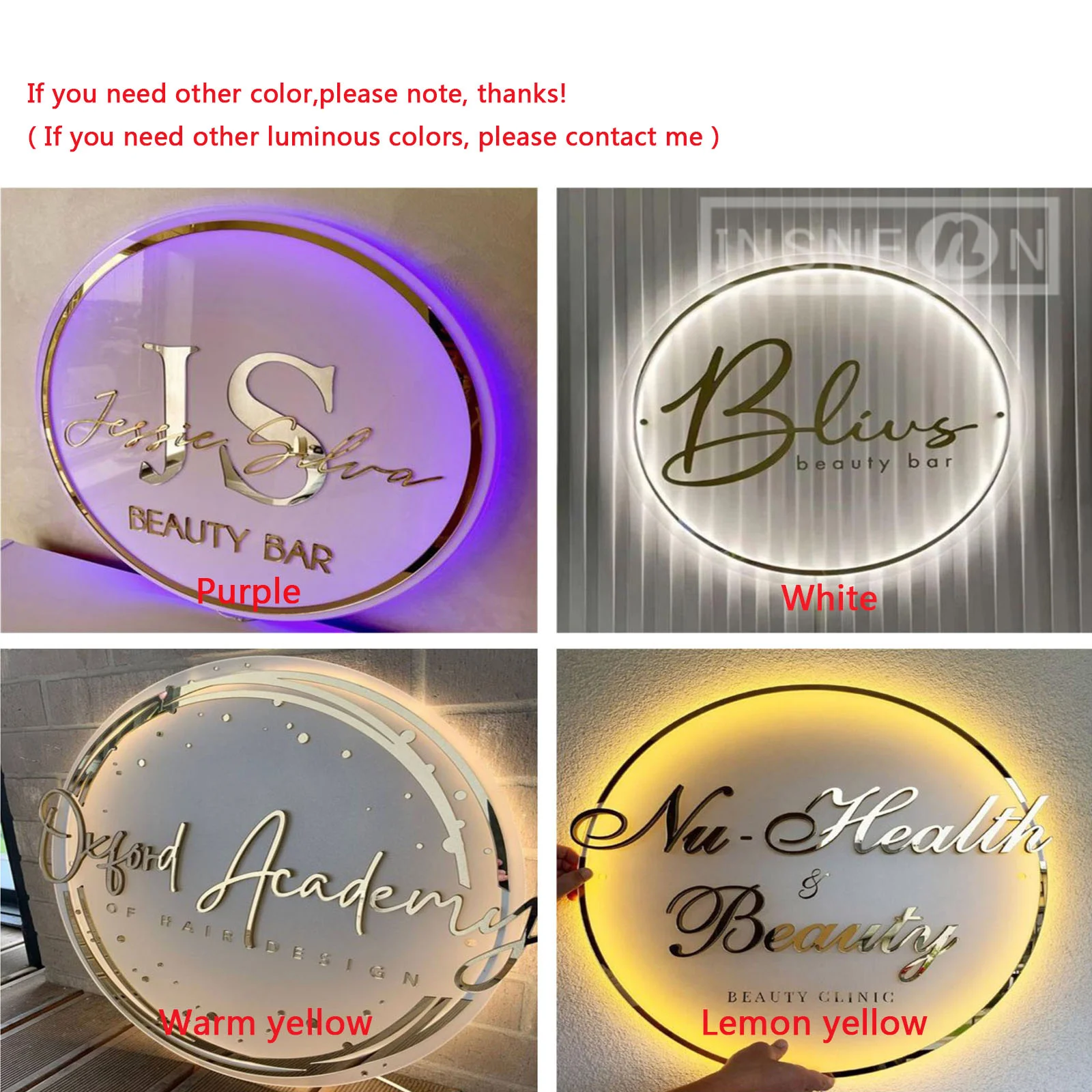 Engraving Custom Circular 3D Metal Pattern Custom Letter Sign Board, LED Glass Digital Gift, Indoor and Outdoor, Lighting Logo