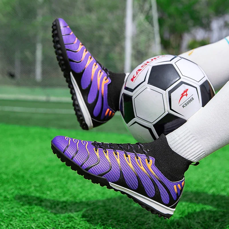 Männer Fußball Schuhe Sport FG/TF Outdoor Fußball Stiefel Training Jungen Spiel Rutschfeste Lange Spikes Stollen Indoor Futsal komfortable – Detail 16