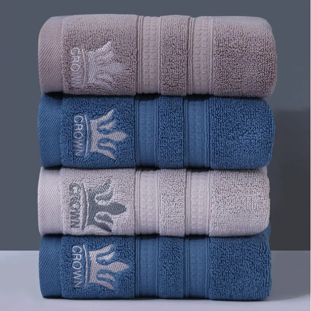 75x34cm Crown Embroidered Bath Towel Thickened Cartoon Cotton Face Towel Quick-drying Simple Couple Shower Towel Adult