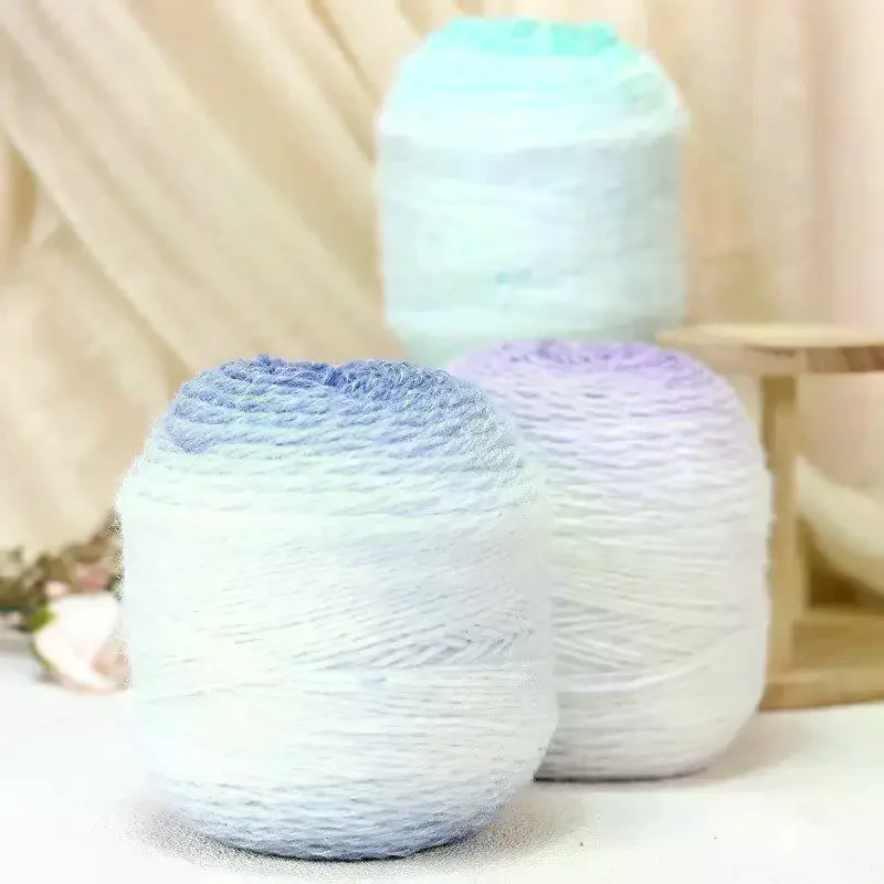 200g/ Roll Practical Gradient Color Wool: Yarn Multicolor Handmade Crochet Soft DIY Knitting Hat Sweater