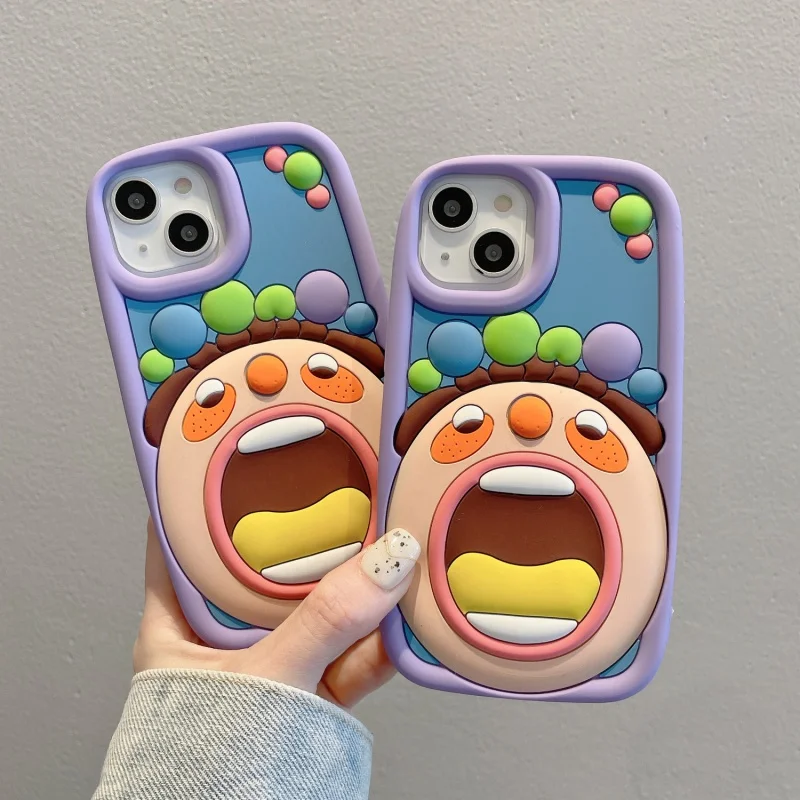 Funda de silicona para teléfono móvil Apple 14promax, carcasa con dibujos animados, 131, 1112pro, 67plus/Xsmax