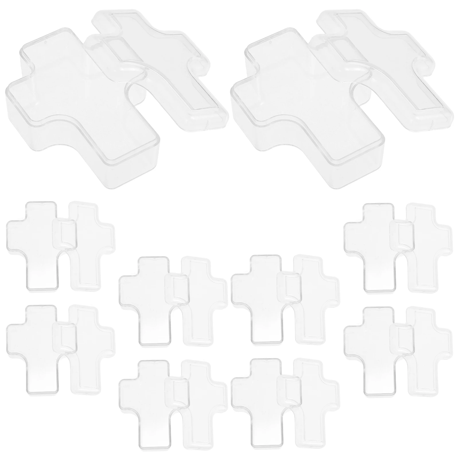 

10 шт., пластиковый органайзер для ювелирных изделий в форме креста, прозрачный контейнер для хранения ожерелий, браслетов, подвесок, декоративные