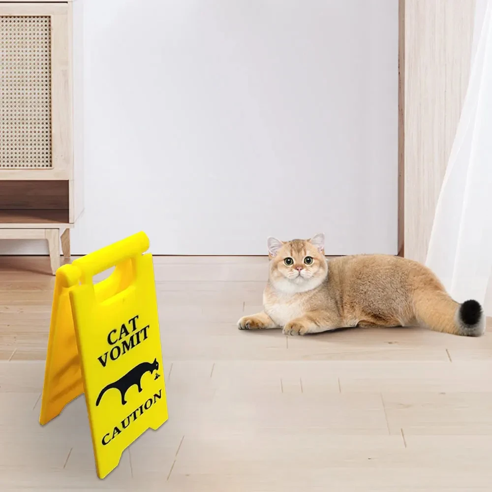 Забавный знак кошачьей рвоты, собака, блювота, дворовые знаки, ярко-желтый предупреждающий логотип для кошек и собак, рвоты, украшение для владельцев домашних животных, 2025 г., новый стиль