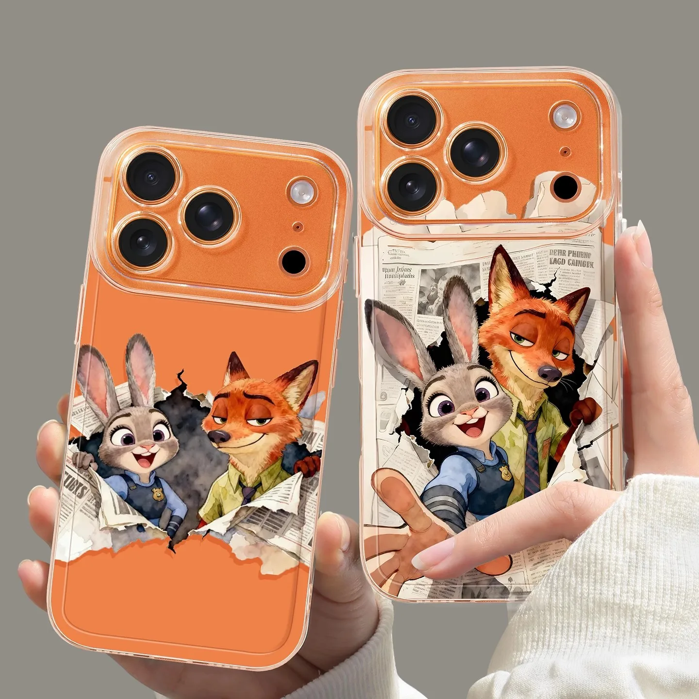 

iPhone 17 Pro Max Case Cartoon Fox Rabbit Zootopia Transparent Soft Silicone Cover for 15 14 13 12 11 XR XS X 8 7 6 5 4
