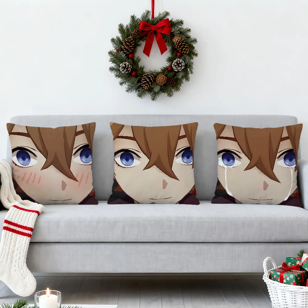 Childe Genshin Impact meme funny Tartaglia Comfort soft Pillowcase hogar Sofa Living Room Home bedside Decor pillowcovers Gift