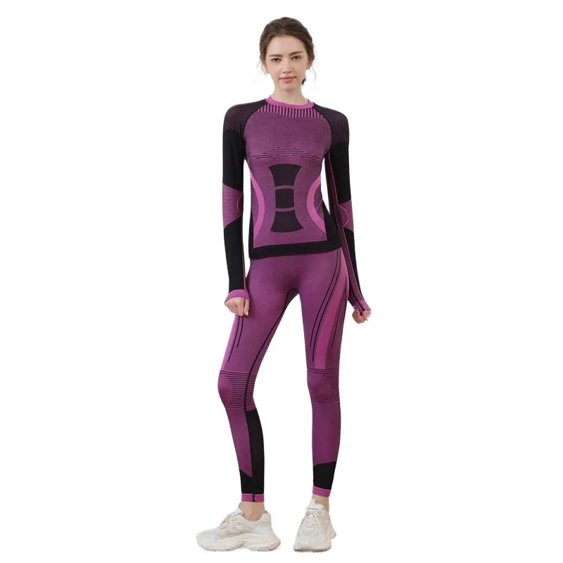 Genuine Ski Clothing Yoga Underwear, High Elastic Breathable Quick-drying Sports Suit, Color Matching Fitness Shaping Clothes