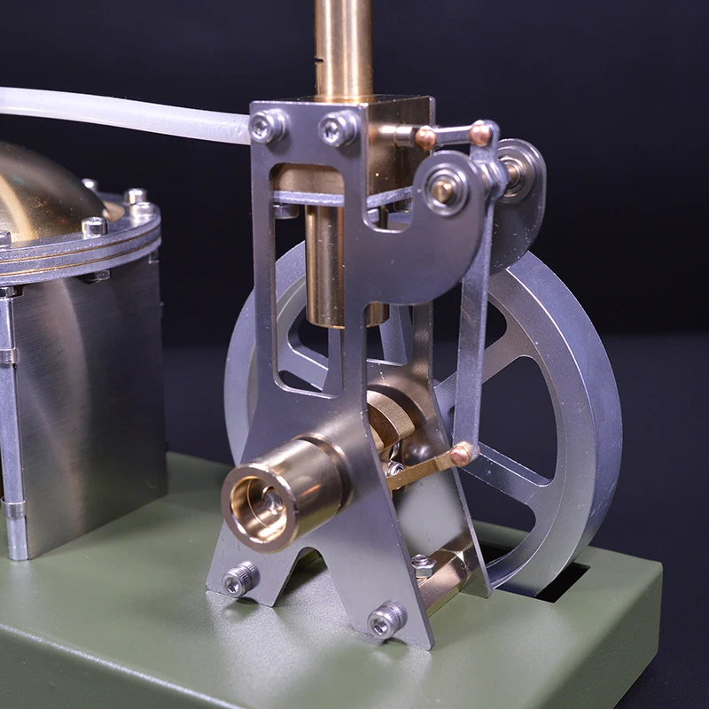 Steam Engine All Metal Creative Boiler Steam Power Steam Engine Metal Transparent Cylinder Engine Model for Students Adults
