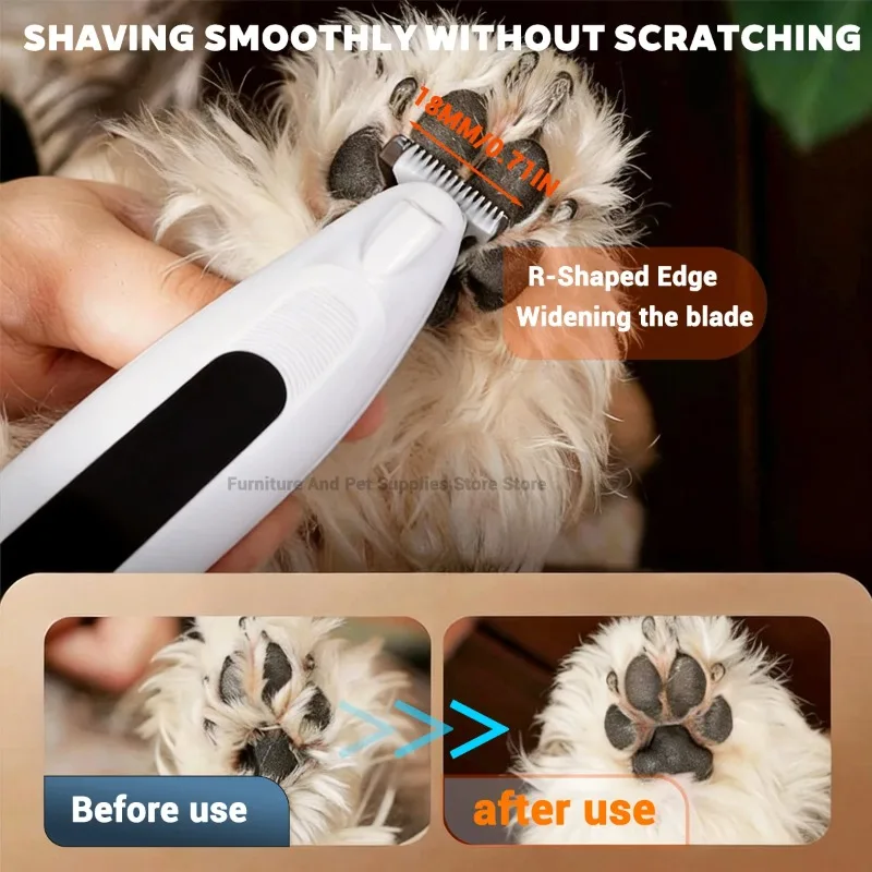 Cat and Dog Partial Shaver, Silent LED Lighting, Rechargeable Foot Hair Face Ear Hair Hip