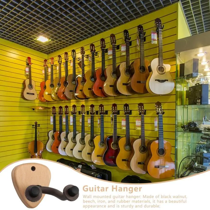 Guitar Hanger Wall Mount Wooden Hook Guitar Holder Display Rack Heavy Duty Cello Wall Mount Mandolin Home Guitars Studio