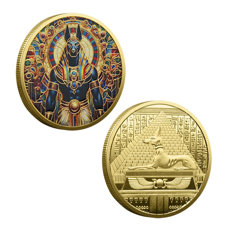 Doghead God Anubis Commemorative Coin Souvenir  Ancient Egyptian Death Guardian