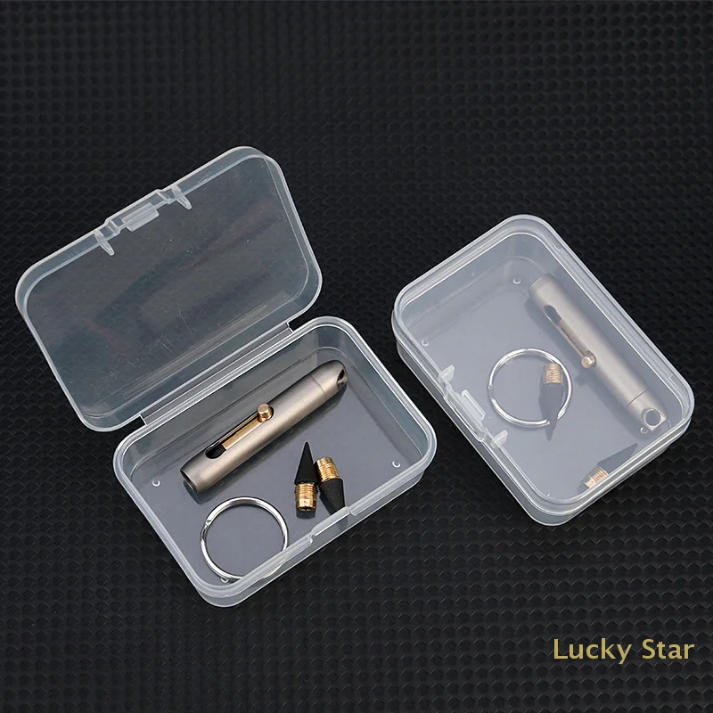 Eternity Pencil Portable Titanium Alloy Everlasting Pencil Desk Decor Pocket Pen For Writing Unique Keychain Pendant School