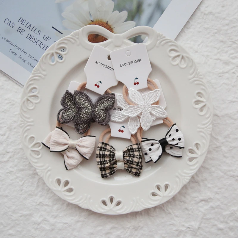 10Pcs 어린이 꽃 헤어 액세서리 머리 활 모자를 쓰고 있죠 밧줄 귀여운 소녀 헤어 밴드... - 5