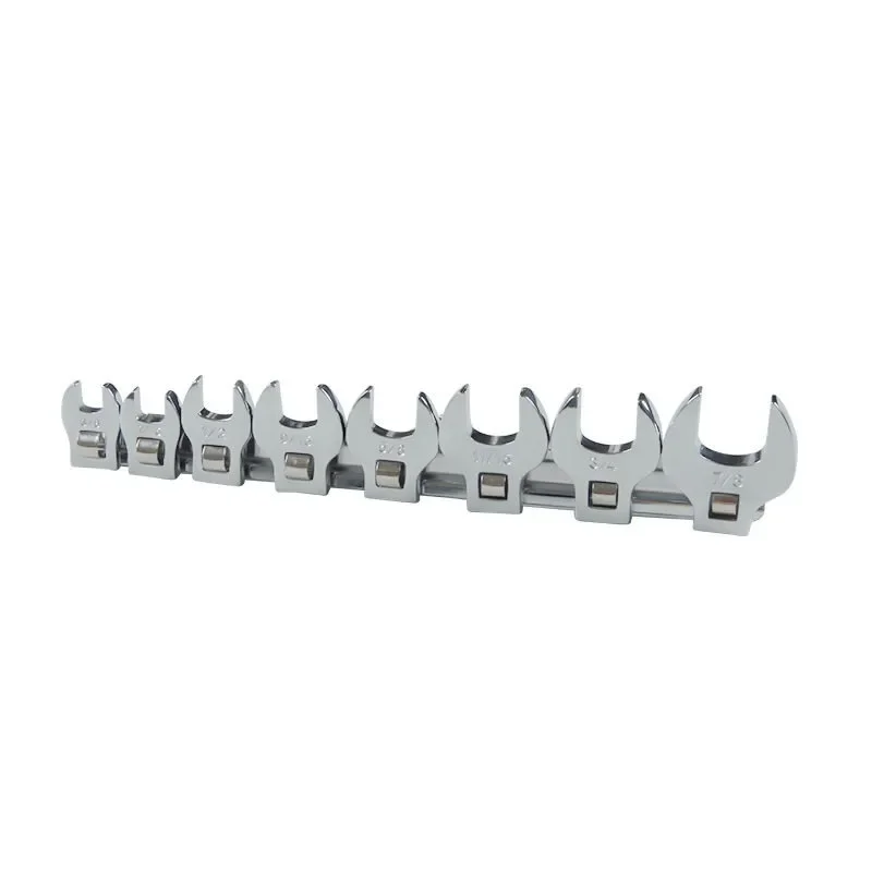 Open End Torque Wrench Head 3/8 Inch Metric & Imperial Crowfoot Flare Nut Fitting Set for Thin Tubing Repair 4
