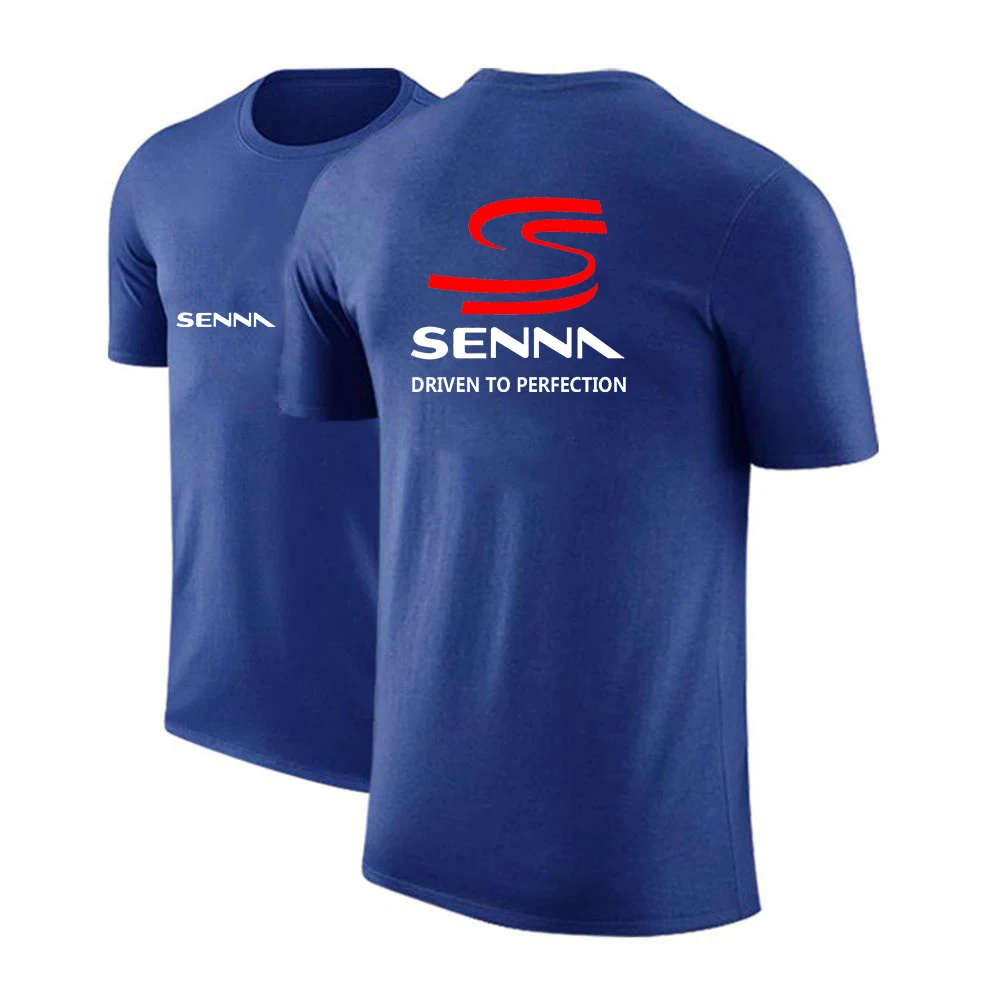 2025 Summer Man's Short Sleeve Round Neck Top Ayrton Senna Logo Print High Street Premium Loose Quick Drying Breathable T-shirt