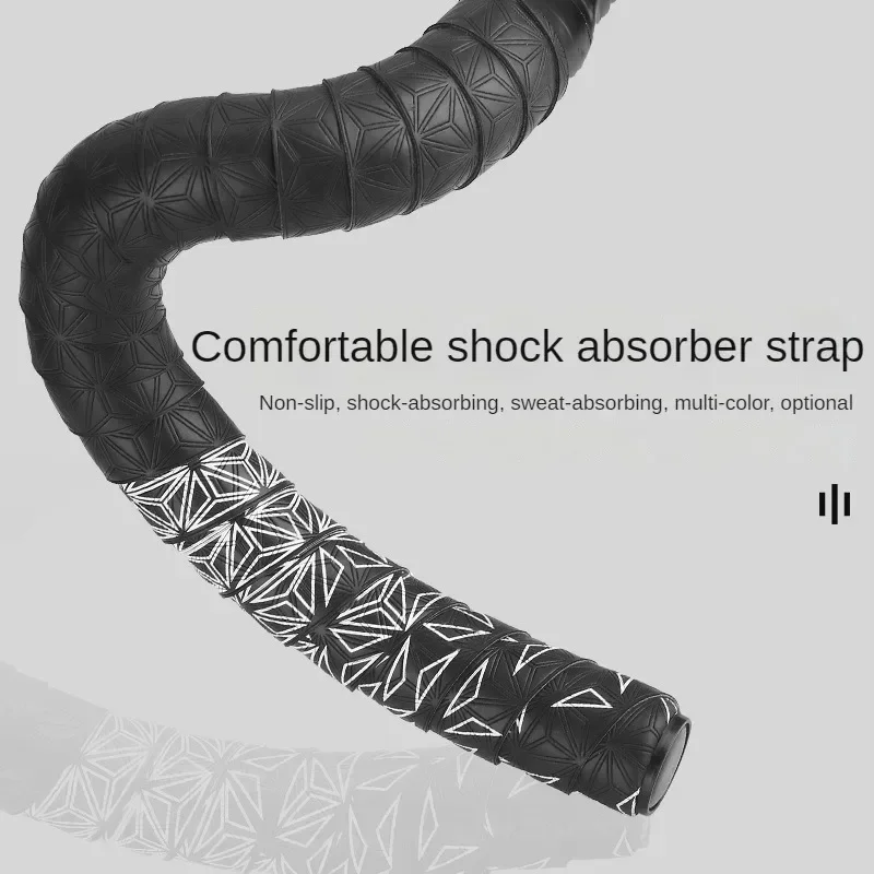 Road Bike Handlebar Tape Comfortable Anti-Slip PU Shock Absorbing Handlebar Wrap Tape with Handlebar End Plug Cycling supplies