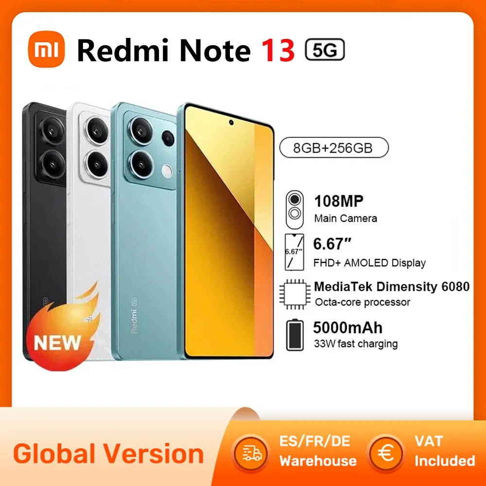 Xiaomi redmi note 13 5g globale version smartphone 8gb 256gb dimentity 120 6.67 hz \